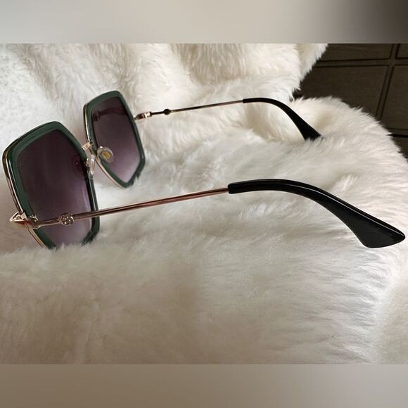 New Fashion Oversized Square Sunglasses For Women Men Vintage BigFrame Green/Red - Picture 12 of 16